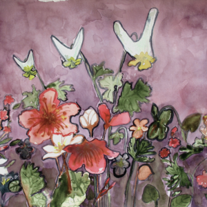 Fine Art Print von Aquarell – Frühling Wildblumen